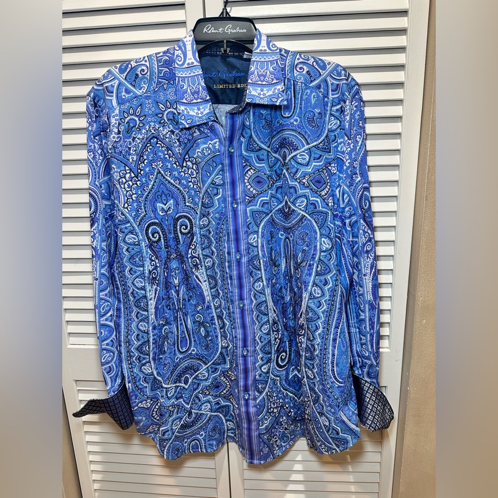 Robert Graham SINGING THE BLUES Blue Paisley Men's Shirt *Limited Edition *